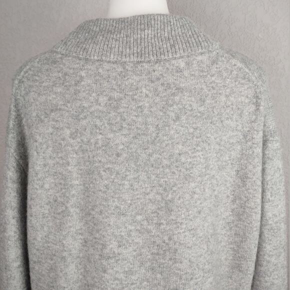 J Crew Chunky Crewneck Cropped Sweater Supersoft Yarn Gray Merino Wool Blend XL - Picture 11 of 16